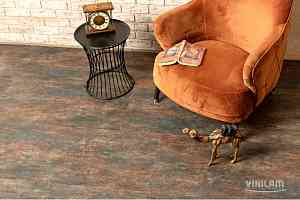 Кварцвиниловые полы Ceramo Vinilam Stone 8 мм 71617 Керамическая Сталь фото  | FLOORDEALER